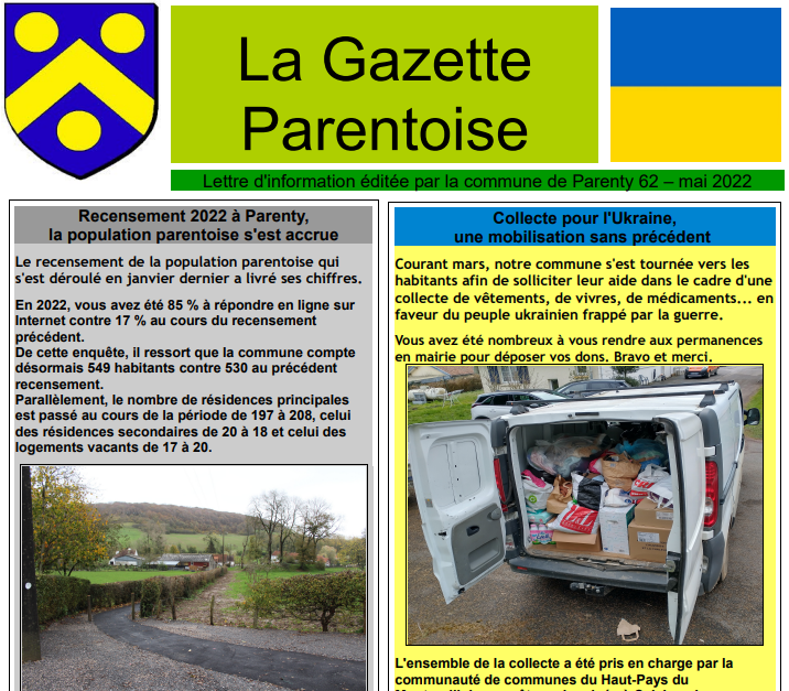 Gazette de Parenty – Mai 2022