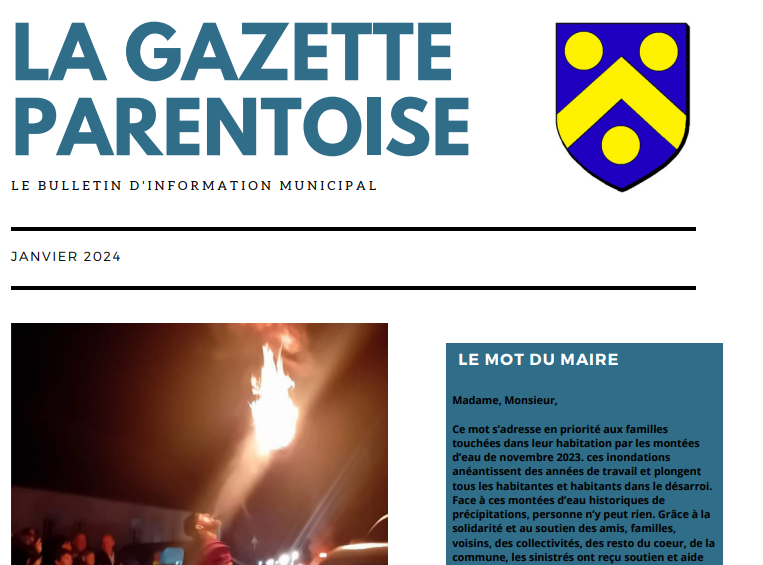 Gazette de Parenty – Janvier 2024
