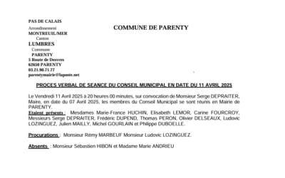 CONSEIL MUNICIPAL 11 AVRIL 2025